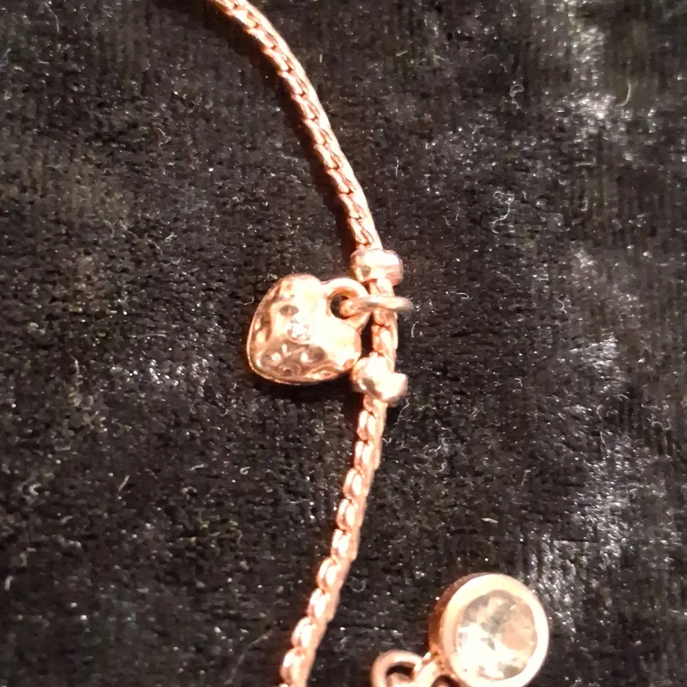 Elegant Rose Gold Love Slide Bracelet.